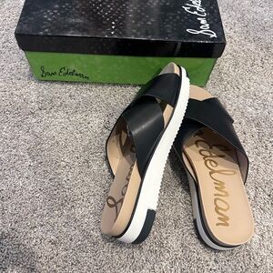 Sam Edelman Women’s Black and White Slide Sandals